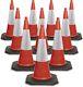 10 Large 2 Piece Red Traffic Cones Cones Heavy Duty 750 Mm High