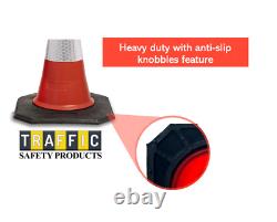 10 LARGE 2 piece RED TRAFFIC CONES CONES HEAVY DUTY 750 MM HIGH