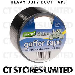 10m x 48mm BLACK Heavy Duty Duct Tape Fix Repair DIY Patch Waterproof