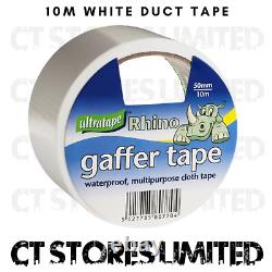 10m x 48mm WHITE Heavy Duty Duct Tape Fix Repair DIY Patch Waterproof