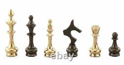 12'' Heavy Luxury Brass Metal Chess Pieces and Board Set Perfect Gift