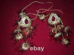 13 Piece Classic Red Gold Silver Indian Bridal Heavy Jewellery Set with Kalire