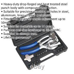 14 Piece Heavy Duty Metal Punch Set Drop Forged Steel Compound Lever Action