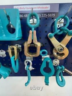 16 Piece Heavy Duty Auto Body Frame Machine Clamps Set And Pulling Tools