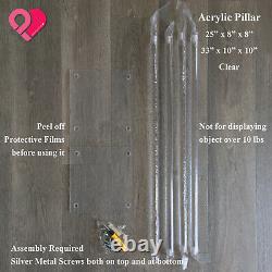 2 Display Pedestal Riser Stand Metal Acrylic Pillar Vase Centerpiece Column Rack