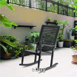 2 Pieces Heavy Duty Rocking Chair Wood SEAT Living Room Indoor Outdoor Furniture