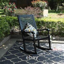 2 Pieces Heavy Duty Rocking Chair Wood SEAT Living Room Indoor Outdoor Furniture