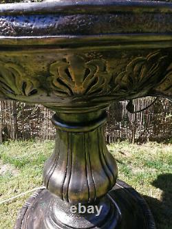 2 Tier Water Fountain 5 Foot High Beautiful Piece Heavy! With Many Water Outlets