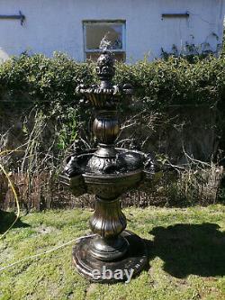 2 Tier Water Fountain 5 Foot High Beautiful Piece Heavy! With Many Water Outlets
