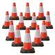 24 Pack Red Traffic Cones Heavy Duty 450 Mm High 2 Piece