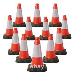 24 Pack Red Traffic Cones Heavy Duty 450 MM High 2 Piece