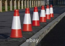 24 Pack Red Traffic Cones Heavy Duty 450 MM High 2 Piece