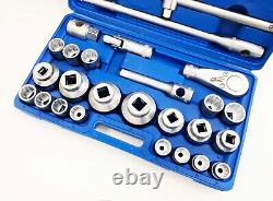 3/4 & 1 Socket Set Ratchet 26 Piece Extension Bar Toolzone Heavy Duty Quality