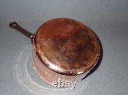 3 Heavy 2.7mm French Copper Sauce Pans Bazar Francais New York 666 New Tin w Lid