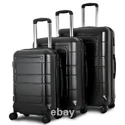 3 Piece Luggage Set (20/24/28) with Spinner Wheels, ABS, Hardshell, Heavy Duty