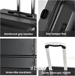 3 Piece Luggage Set (20/24/28) with Spinner Wheels, ABS, Hardshell, Heavy Duty