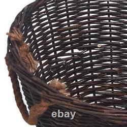 3 Piece Stackable Firewood Basket Set Dark Brown Willow