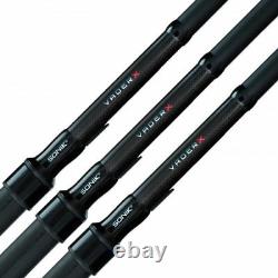 3 X Sonik Vader X Carp Rods 12ft 3.25lb Carp Fishing 50mm Butt Rings