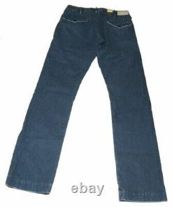 $398 Polo Ralph Lauren RRL Men Patchwork Patch Heavy Jeans Pants Navy Blue 31/32
