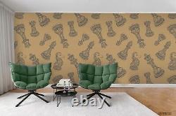 3D Chess Piece Seamless Self-adhesive Removable Wallpaper Murals Wall 65