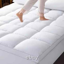 4 Deep Thick Mattress Topper Heavy Box Stitched Hotel Quality All Size For Uk