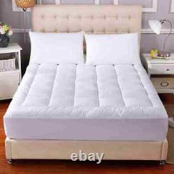 4 Deep Thick Mattress Topper Heavy Box Stitched Hotel Quality All Size For Uk