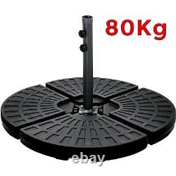 4 Piece Banana Cantilever Parasol Base Weights Garden Patio Umbrella Heavy Duty