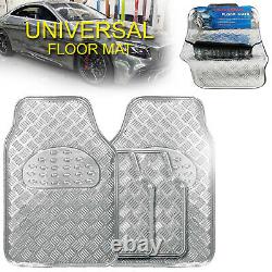 4 Piece Heavy Duty Universal Titan Metallic Look Floor Mat Set Van Car Mats