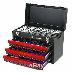 408-Piece Mechanics Tool Set with 3-Drawer Heavy Duty metal tool chest