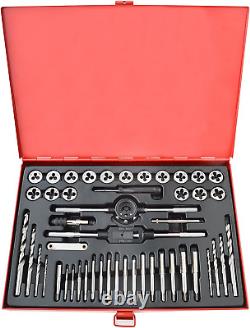 48Pcs Tap and Dies Set Metric Heavy Duty Tungsten Alloy Steel Screw Threads Cutt