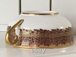 4pcs De Lamerie China Heavily Gilded Bahrain Crested Winter Leaves Dinner Set