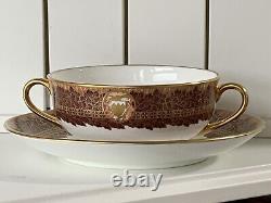 4pcs De Lamerie China Heavily Gilded Bahrain Crested Winter Leaves Dinner Set