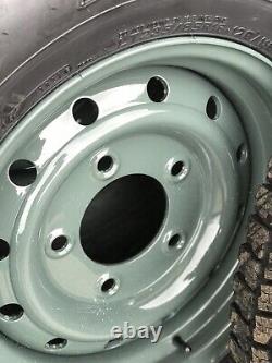 4x Land Rover Heritage Heavy Duty Steel Wheels and Tyres Keswick Green