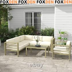 5 Piece Garden Sofa Set Cushions Aluminium Outdoor Conversation Furniture Table