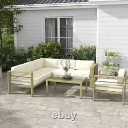 5 Piece Garden Sofa Set Cushions Aluminium Outdoor Conversation Furniture Table