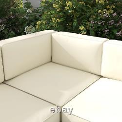 5 Piece Garden Sofa Set Cushions Aluminium Outdoor Conversation Furniture Table