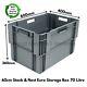 5 X Heavy Duty Stackable & Nestable Plastic Euro Storage Boxes Recycled Plastic