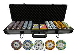 500 Piece Monte Carlo Low Denomination Poker Chip Set 14g Heavy Clay Chips
