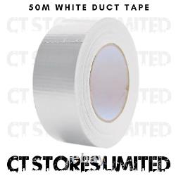 50m x 48mm WHITE Heavy Duty Duct Tape Fix Repair DIY Patch Waterproof