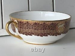 5pcs New De Lamerie China Heavily Gilded Crested Winter Leaves Gold Dinner Set