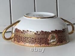 5pcs New De Lamerie China Heavily Gilded Crested Winter Leaves Gold Dinner Set