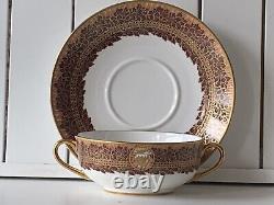 5pcs New De Lamerie China Heavily Gilded Crested Winter Leaves Gold Dinner Set