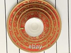 5pcs New De Lamerie China Heavily Gilded Renaissance Red & Gold Dinner Set