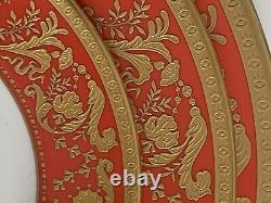 5pcs New De Lamerie China Heavily Gilded Renaissance Red & Gold Dinner Set