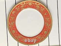 5pcs New De Lamerie China Heavily Gilded Renaissance Red & Gold Dinner Set