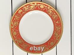 5pcs New De Lamerie China Heavily Gilded Renaissance Red & Gold Dinner Set