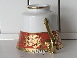 5pcs New De Lamerie China Heavily Gilded Renaissance Red & Gold Dinner Set