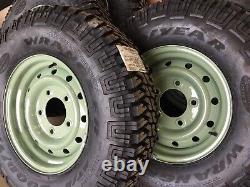 5x Land Rover Heritage Heavy Duty Steel Wheels and Goodyear Tyres