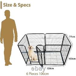 6 Piece Heavy Duty Modular Puppy Exercise Play/Whelping Pen 100cm Height