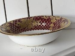 6pcs New De Lamerie China Heavily Gilded Floral Bells Burgundy Gold Dinner Set